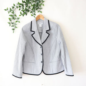 Pendleton Black and White Striped Blazer